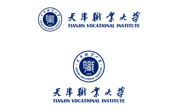 天津職業大學校徽標志矢量圖