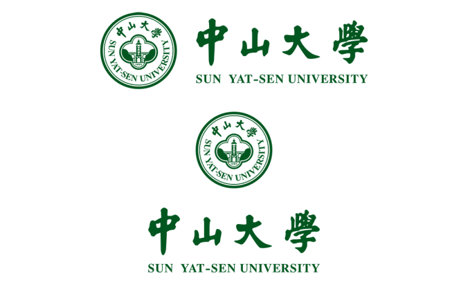 大學?；障盗?中山大學標志矢量圖