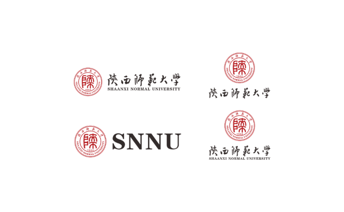 大學?；障盗?陜西師范大學標志矢量圖